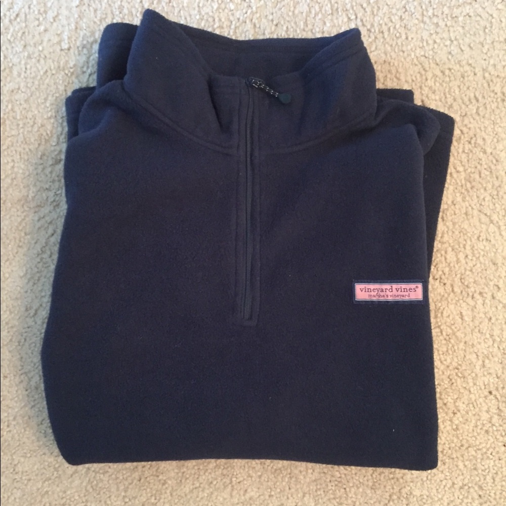 Vineyard Vines Navy Tech Fleece Quarter-Zip